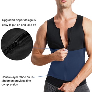 Gilet sculptant pour homme à double fermeture éclair, gaine amincissante, chemise <span class=keywords><strong>de</strong></span> compression pour le contrôle du ventre avec baleines en acier, <span class=keywords><strong>correcteur</strong></span> <span class=keywords><strong>de</strong></span> <span class=keywords><strong>posture</strong></span> - Product Image 5
