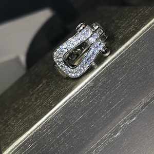 2025 mode américaine U8 en forme de fer à cheval plein de diamants plaqué argent or rose paire bague pour mariage fiançailles Style religieux