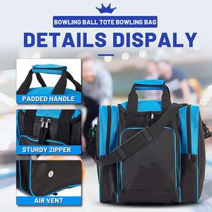 Factory Custom Stylish Durable Men Women Sport Bowling Bag for Single Ball Tote Bag with Padded Ball Holder - Product Image 2