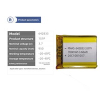 Batterie au lithium haute sécurité 642833 950 mAh, passe les tests de pénétration par clou, adaptée aux appareils portables et aux montres pour enfants