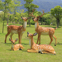 Sculpture géométrique abstraite en fibre de verre, imitation bronze, cerf simulé, faite à la main, pour aménagement paysager et jardin