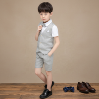 Ensemble de vêtements pour garçon, vente en gros d'usine, robe de cérémonie pour enfants, veste, chemise, short