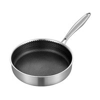 24 26 28 30 32cm OEM Grill Pan Baja Tahan Karat 304 Food-grade, Wajan Penggorengan Sarang Lebah, Panci Sartenes Anti Lengket, Teruji oleh LFGB
