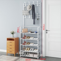 Étagère sur mesure pour chambre et dortoir, meuble de rangement autoportant pour chaussures et vêtements avec cintres et crochets