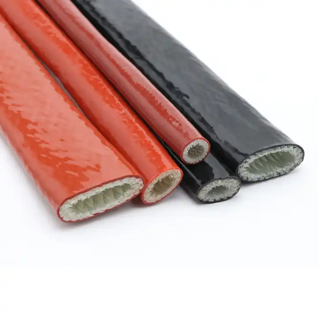 Thicken Fireproof Red 4mm-100mm Silicone Fiberglass Cable Sleeve High Temperature Oil Resistant Insulated Wire Protect Pipe