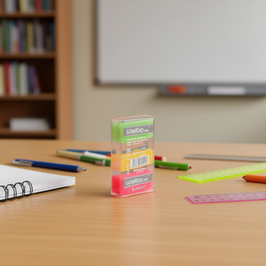 Weibo Fluorescent Eraser Set Rubber 3 Colors For School Office Use - Product Image 2