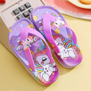 Karikatür düz Flip flop bayanlar yaz kapalı Anti kayma serin terlik odası prenses tarzı kız için plaj ayakkabısı üzerinde - Product Image 3