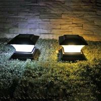 Açık güneş enerjisi LED güverte sonrası ışık Yard kap kare çit peyzaj lambası sütun kafa lambası siyah/altın kaplama