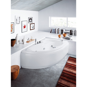 Bañera de Hidromasaje Asimétrica Moderna GEA de 150x100 cm, Paneles de Marco, Bañera Independiente Portátil, Material de Latón, Masaje para Baño - Product Image 2