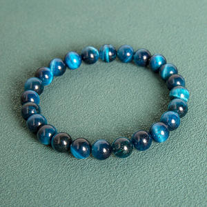 Pulsera de cuentas de piedra de ojo de tigre natural de lujo de alta calidad para hombres y mujeres - Product Image 6