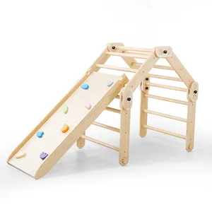 Toddler Climbing Toys, 12 in 1 Foldable Climbing Triangle with Reversible Ramp for Sliding and Climbing