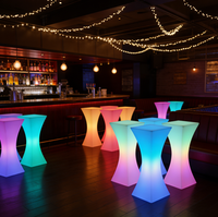 Table de bar LED moderne en gros, 16 couleurs RGB, rechargeable, contrôle par APP/télécommande, étanche IP65 pour mariage, fête, hôtel, centre commercial, parc
