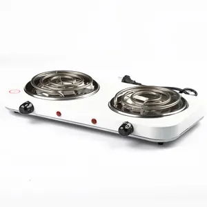 Portable 2000W Cookwares Countertop Double Burner Electric Hot Plate Stove with Adjustable Temperature for Office/Home/Camp