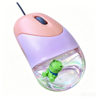 Souris OEM 3D à liquide flottant, motif dessin animé, en ABS et acrylique, USB 2.4G, cadeau promotionnel d'entreprise, souris à infusion d'eau et d'huile pour ordinateur