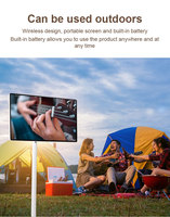 Téléviseur LED intelligent 27 pouces blanc avec écran tactile, support mobile, affichage sans fil, HDTV, autonomie de 6 heures