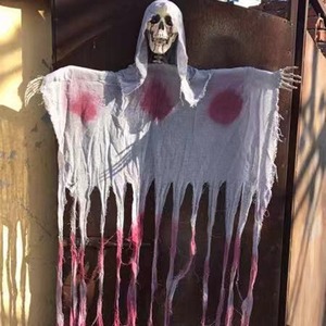 DAMAI Halloween Scary Ghost Skeleton Props Big Animated Hanging Ghost Decoration for Haunted House Outdoor Party - Product Image 2