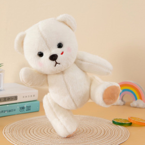 Peluche Ours Lina de 30 cm à articulations mobiles, rembourrage en coton PP, jouet en peluche doux à vêtements interchangeables, cadeau d'anniversaire pour enfants - Product Image 1