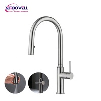 Robinet de cuisine extractible en acier inoxydable sans plomb avec mitigeur certifié WaterMark, robinet d'évier à arc haute pour cuisines modernes