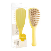Nouveau produit transfrontalier : Brosse de massage pour shampoing en forme de feuille de Ginkgo, peigne à poils épais en PP avec manche long, gadget pour le lavage des cheveux