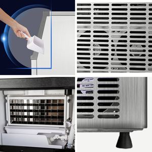 Vente directe d'usine, machine à glaçons commerciale pour les salons de thé, les bars, en acier inoxydable, entièrement automatique, machine à glaçons carrés - Product Image 2