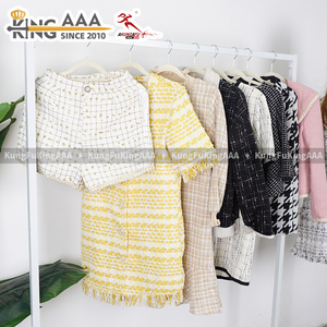 Wholesale <strong>Cheap</strong> Price Classic Mixed <strong>Tweed</strong> <strong>Jacket</strong> Women Vintage Cropped Korean <strong>Tweed</strong> Striped Casual <strong>Jackets</strong> Cropped Outwear - Product Image 2