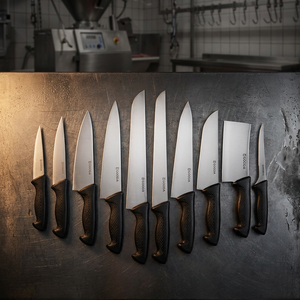 Set di <span class=keywords><strong>Coltelli</strong></span> da Macellaio, Coltello da Disosso con Manico in PP, Coltello per Lavorazione Carne in Acciaio al Carbonio, Logo Personalizzato OEM, Vendita all'Ingrosso per Mattatoi - Product Image 2