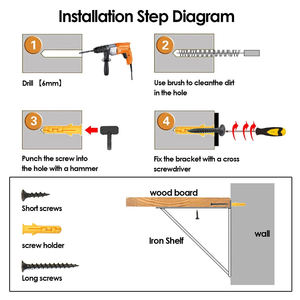 शेल्फ ब्रैकेट हैवी ड्यूटी मजबूत समर्थन ठोस तार कच्चा लोहा स्टील धातु अलमारियों के लिए Diy सजावटी अस्थायी दीवार शेल्फ कोष्ठक - Product Image 5