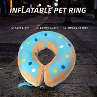 Collier de protection gonflable moderne en nylon pour chiens et chats - Prévention post-chirurgicale, fermeture auto-agrippante, petite taille