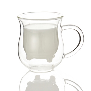 Caneca de café em forma de gato, xícara de vidro fofa de parede dupla para beber café leite e café - Product Image 2