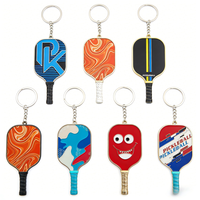 Porte-clés personnalisé en émail pour raquette de pickleball, porte-clés en métal avec logo, ensemble de porte-clés sportifs colorés pour clés, sac à dos, sac de sport