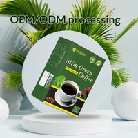 Café vert minceur instantané, goût neutre doux, aromatisé aux fruits, emballé en boîte et en sachet