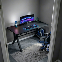 Conjunto de Silla y Mesa de Juego para PC, Diseño Modular, Altura Ajustable, Patas de Acero de 40 mm, para Oficina y Juegos