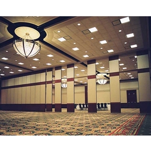 Aluminum Frame Sliding Folding Wooden Acoustic Movable Operable <strong>Partition</strong> <strong>Wall</strong> Customizable Finishes Temporary Mobile Divider - Product Image 3