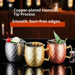 Trend Prodoucs 2026 Mule Cup Bar Ecológico 304 Acero inoxidable Moscow Hammer Point Julie Pu Copper Chicken Tail Wine Cup - Product Image 4