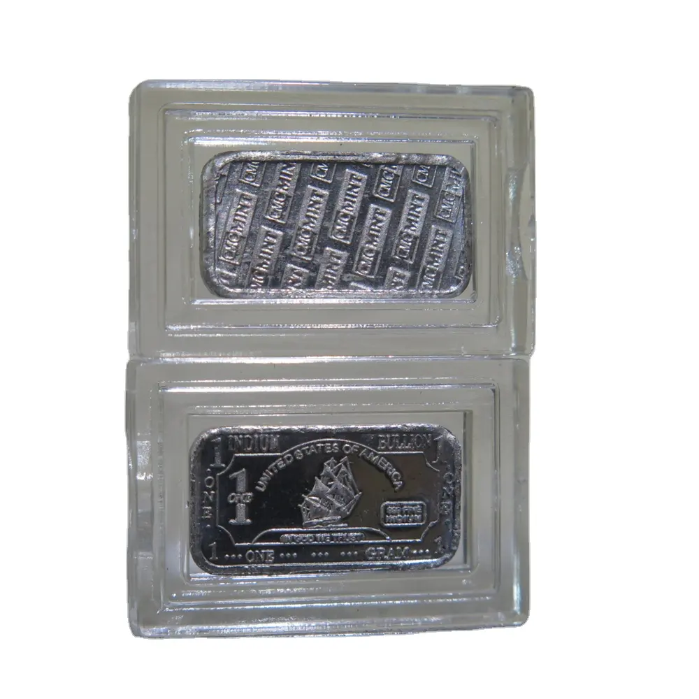 판매 오래된 동전 1 그램 인듐 철 배 바 Cmcmint, 플라스틱 케이스 포장