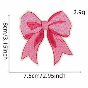 Nouvelle broderie thermocollante mignonne rose Noël Père Noël Bonhomme en pain d'épices Guirlande de neige Sucette Cerf Patch pour la décoration - Product Image 3