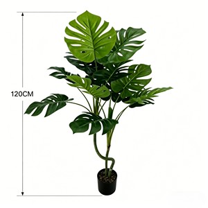 Artificial Turtleback Tree with Green Plastic Leaves Potted Indoor Plant - Product Image 2
