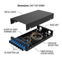 XINHAOZE Panneau de brassage fibre optique robuste 8 ports SC Simplex à montage mural avec boîtier métallique pour câblage FTTX Garantie 1 an
