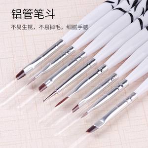 แปรงทาเล็บลายม้าลาย8ชิ้น/เซ็ต,อุปกรณ์ปากกาแปรง<span class=keywords><strong>วาด</strong></span><span class=keywords><strong>เส้น</strong></span>เจลยูวีทำเล็บผมไนลอนอะคริลิก - Product Image 2