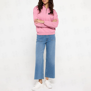 Sweat-shirt décontracté surdimensionné pour femme, écologique et respirant, de haute qualité, personnalisé avec fermeture éclair 1/4 - Product Image 3