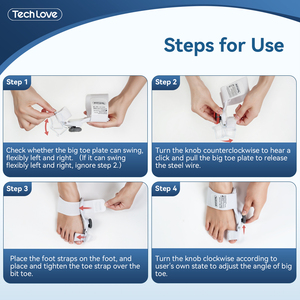 Perilla ajustable Tenicore, Corrector de Hallux Valgus, dispositivo preciso de tracción y corrección de alivio de alineación de dedos - Product Image 6