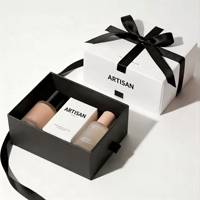 Boîte cadeau coulissante de luxe en carton rigide imprimé sur mesure pour cosmétiques |   Emballage de flacons de soins de la peau et de parfums avec tiroir à ruban