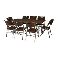 Mesa Plegable Rectangular de Plástico Moderna y Ligera de 4/5/6 Pies - Plegable por la Mitad para Uso en el Hogar o Bar