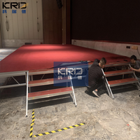 Alliage d'aluminium 1.22*1.22m Montage rapide Pliable Scène portable pour l'école Hôtel Mariage Banquet Fête avec hauteur 0.6-1.1 m