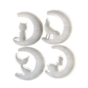 Molde de silicona con <span class=keywords><strong>cola</strong></span> de pez y espejo de gato para hornear, molde de silicona para decoración de tartas hechas a mano, en la Luna para chica, Lobo - Product Image 1