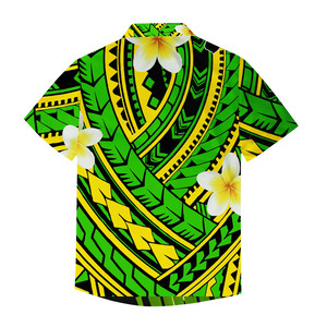 Mix Color Maoli Tribal Polynesian Hawaii 2Pcs Set <strong>Women</strong> Summer Short Sleeve Long Dress Match Men Shirt Couple <strong>Clothing</strong> <strong>Plus</strong> <strong>Size</strong> - Product Image 3