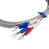 PT100 RTD Sensor Suhu Probe - 10cm panjang, 3-kawat, M8 benang, 1-5m kabel, -50 sampai 400 °C, untuk penggunaan industri