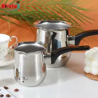Edelstahl Kaffeekanne türkische Kaffeekanne Milchschaum krug dicke Kaffee milchkanne Schaum becher Italienischer Latte Milch krug