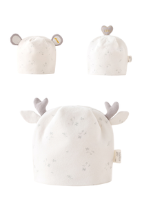 Bébé Bonnet en coton double couche Nouveau-né Unisexe Teint uni Printemps et automne Ensemble de bonnet - Product Image 2