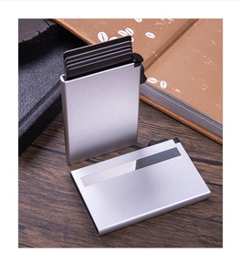 Porte-cartes métallique en aluminium avec blocage RFID personnalisé mince en gros avec pince à billets pop-up à fermeture ouverte et porte-cartes <span class=keywords><strong>multi</strong></span>-cadeaux - Product Image 5
